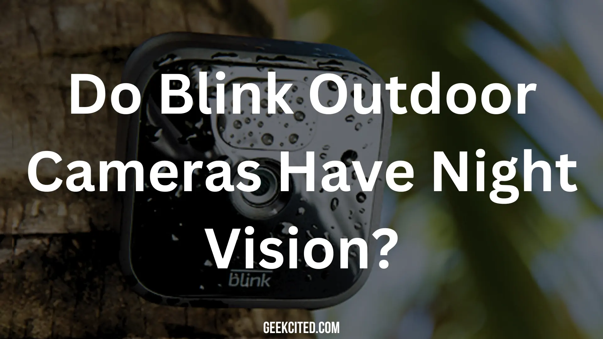 Do Blink Outdoor Cameras Have Night Vision