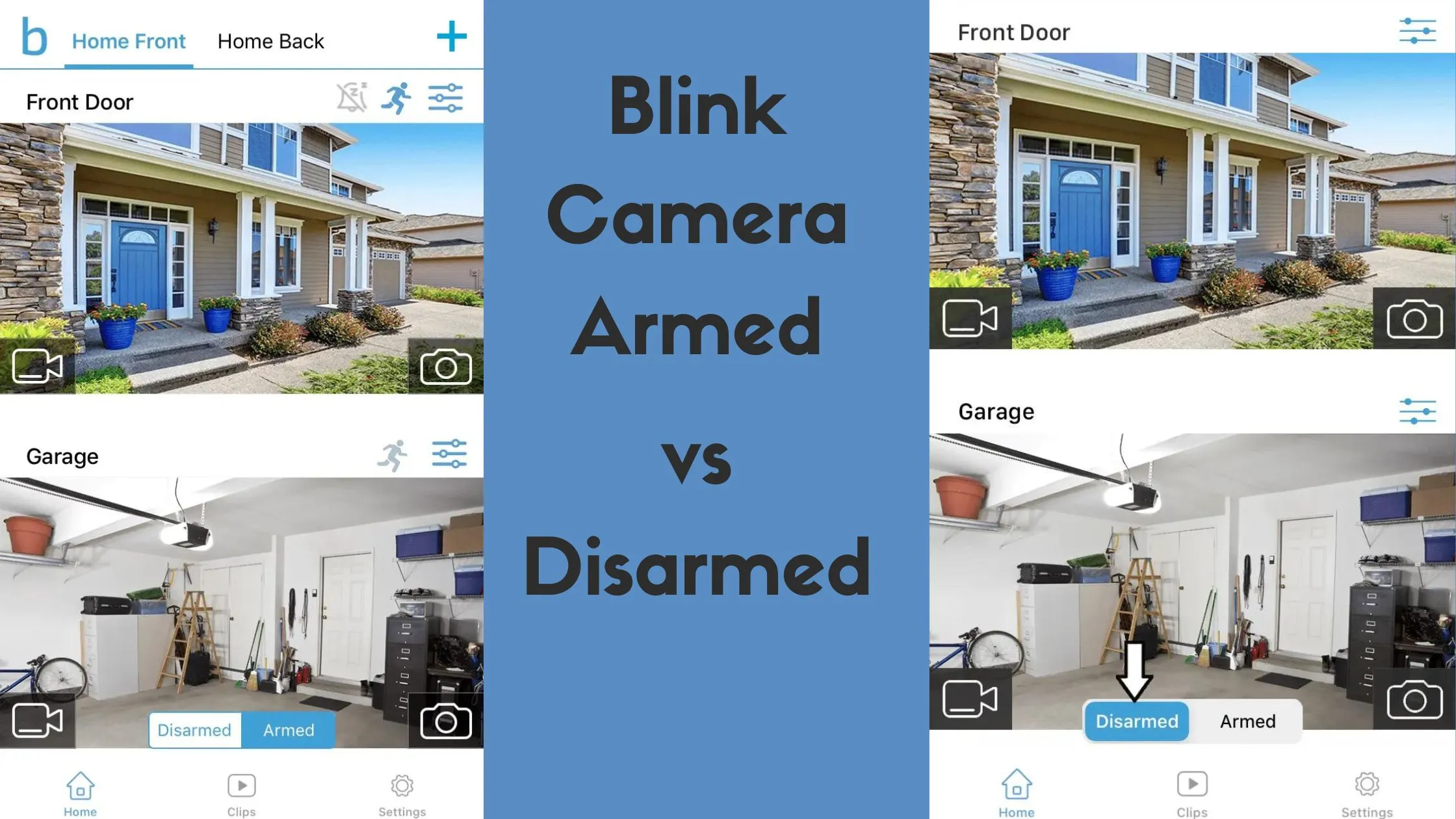 Blink camera armed vs disarmed