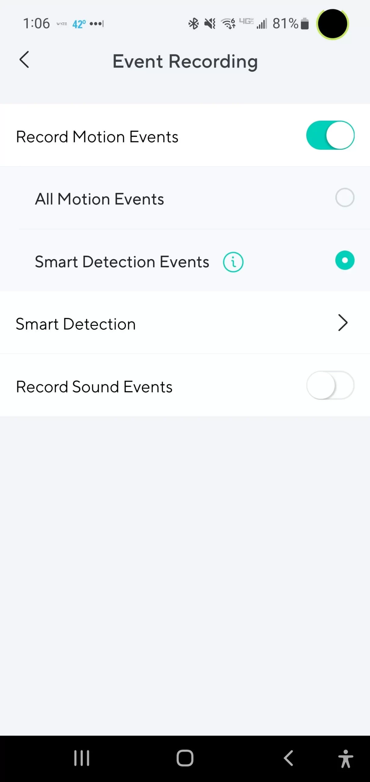 disable and enable event motion detection