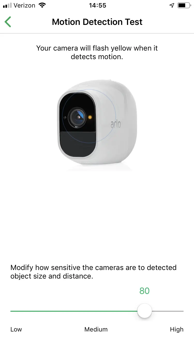 motion detecting feature arlo camear