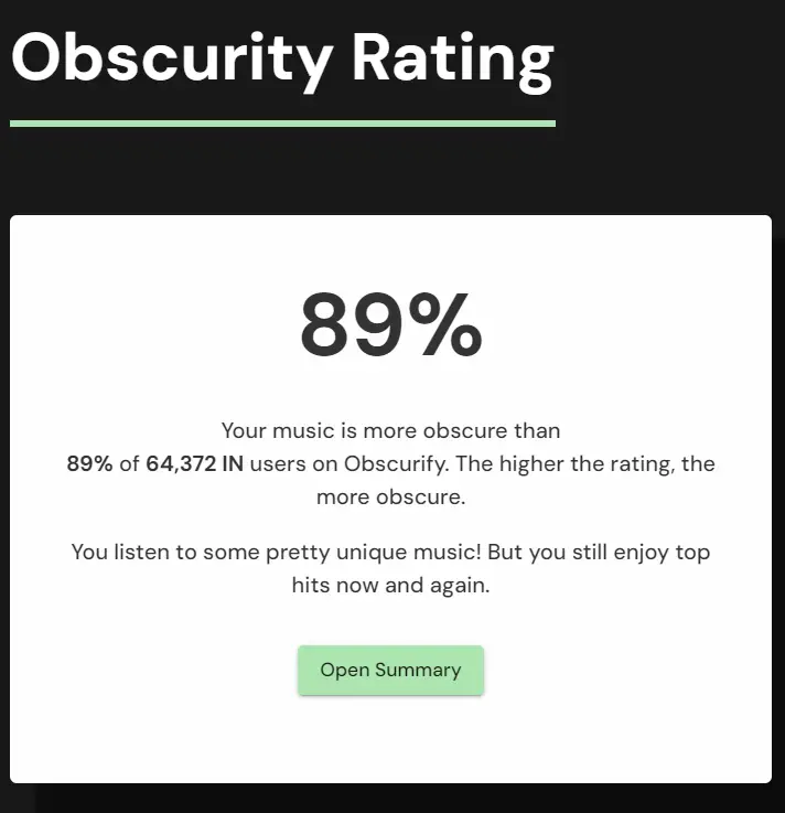 spotify obscurity